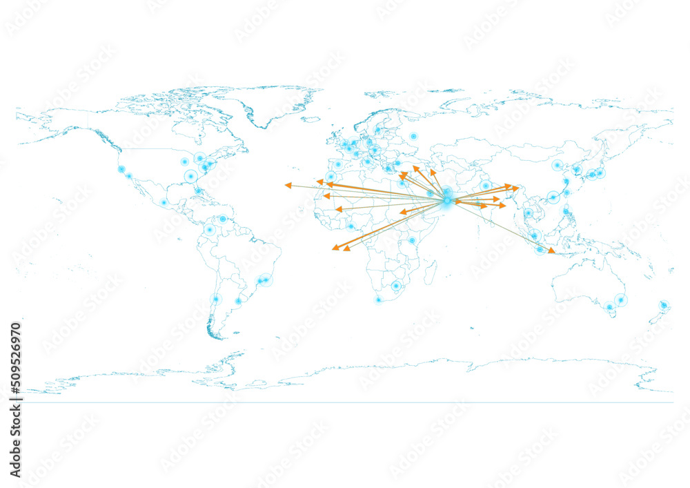 Export concept map for Oman, vector Oman map  on white background suitable for export concepts. File is suitable for digital editing and large size prints.