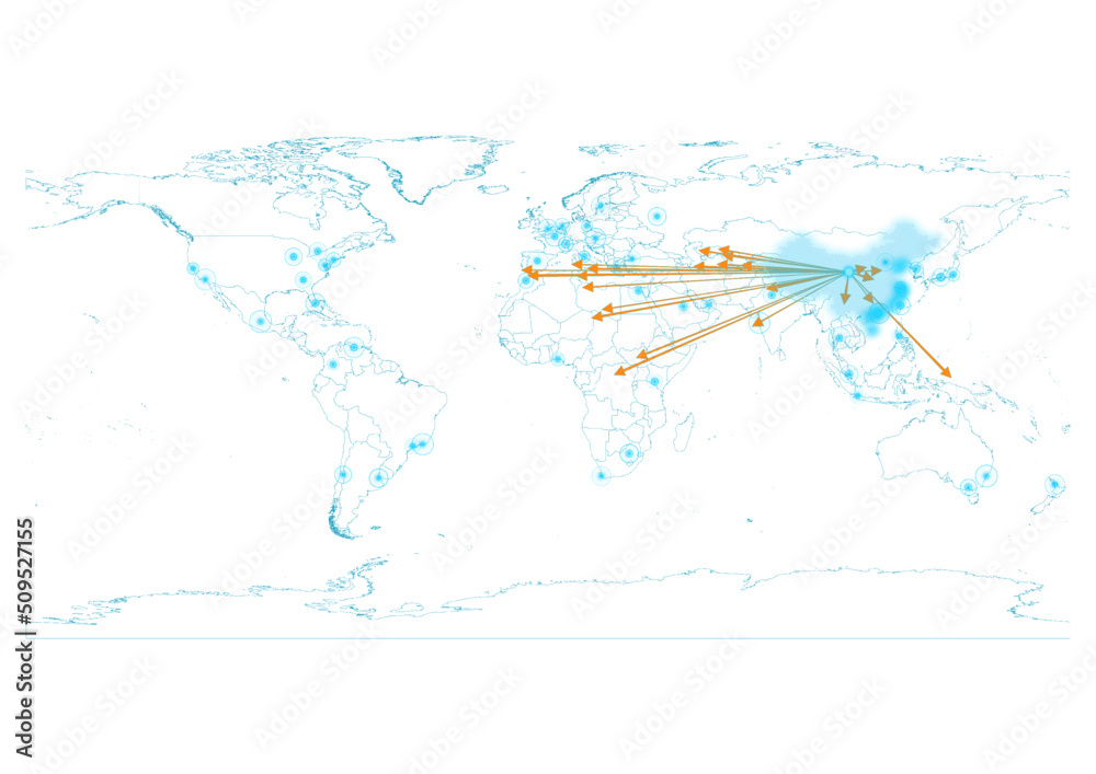 Export concept map for People's Republic of China, vector People's Republic of China map on white background suitable for export concepts. File is suitable for digital editing and large size prints. Export concept map for People's Republic of China, vector People's Republic of China map on white background suitable for export concepts. File is suitable for digital editing and large size prints.