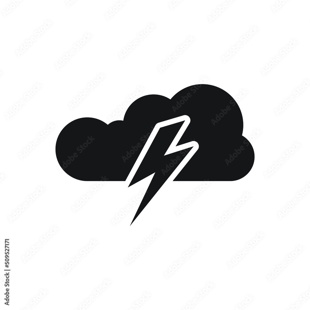 Cloud with thunder ray icon design. vector illustration Cloud with thunder ray icon design. vector illustration