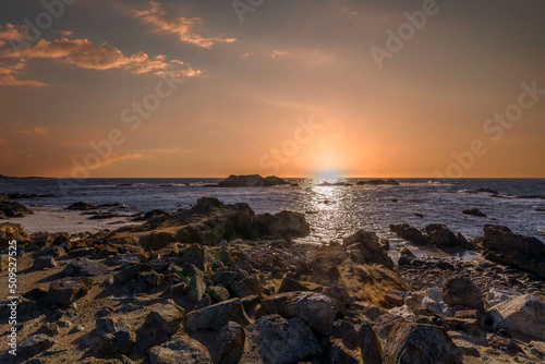 Monterey - view of the coast at sunset. © Senatorek