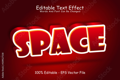 Space editable Text effect 3 Dimension emboss modern style