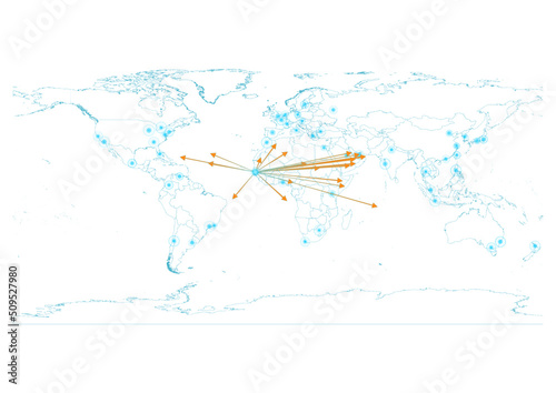 Export concept map for The Gambia  vector The Gambia map  on white background suitable for export concepts. File is suitable for digital editing and large size prints.