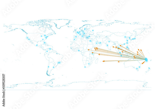 Export concept map for Vanuatu, vector Vanuatu map  on white background suitable for export concepts. File is suitable for digital editing and large size prints.