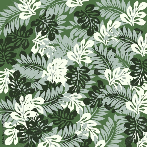 Green leaves seamless pattern. Best use for textile and printing