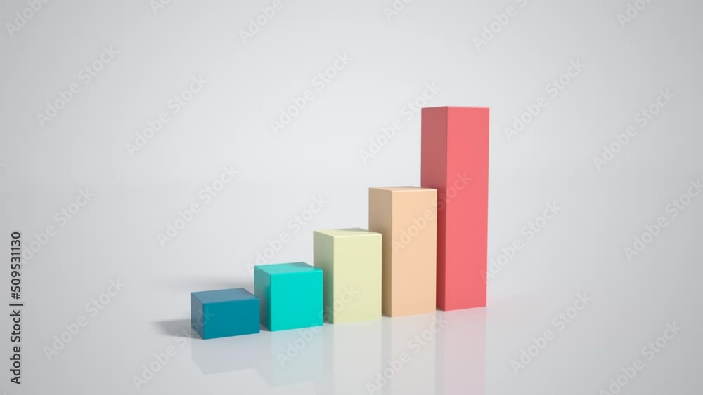 Digital multicolored histogram with a growing business concept. Technological diagram, statistics . Camera movement. 3d animation with 4K resolution Digital multicolored histogram with a growing business concept. Technological diagram, statistics . Camera movement. 3d animation with 4K resolution