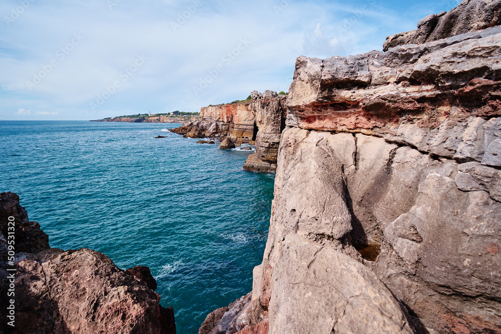 Beautiful landscape. Atlantic ocean rock shore, Portugal. Beautiful landscape. Atlantic ocean rock shore, Portugal.