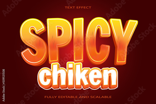 Spicy Chicken editable Text effect 3 Dimension emboss modern style