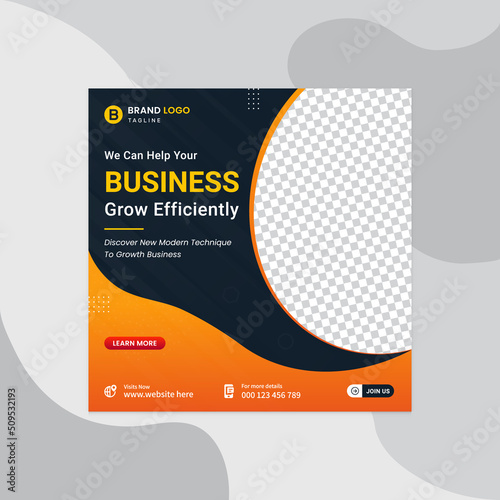 Digital marketing lives webinar and business social media post template. Marketing social media post design or square social media post banner. Marketing agency social media post template pro vector.