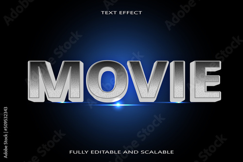 Movie editable Text effect 3 dimension emboss neon style