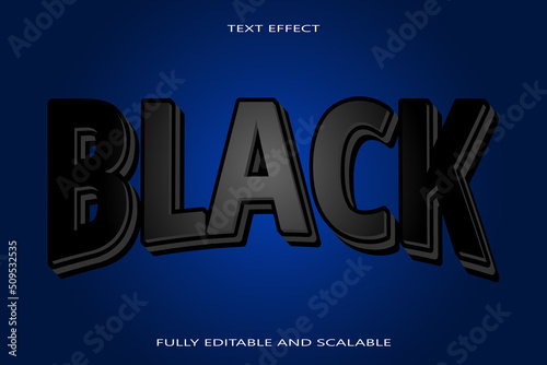 Black editable Text effect 3 dimension emboss modern style