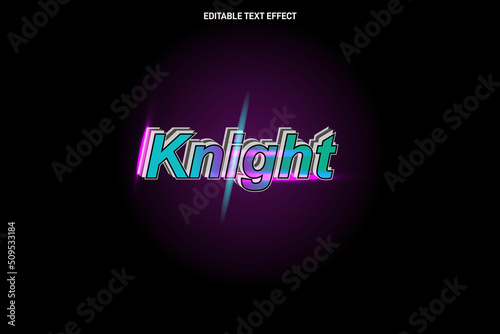 Knight editable Text effect 3 Dimension emboss modern style