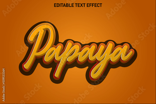 Papaya editable Text effect 3 Dimension emboss simple style