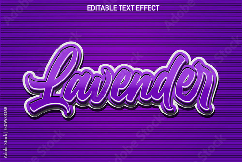 Lavender editable Text effect 3 Dimension emboss modern style