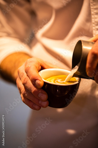 Latte pouring