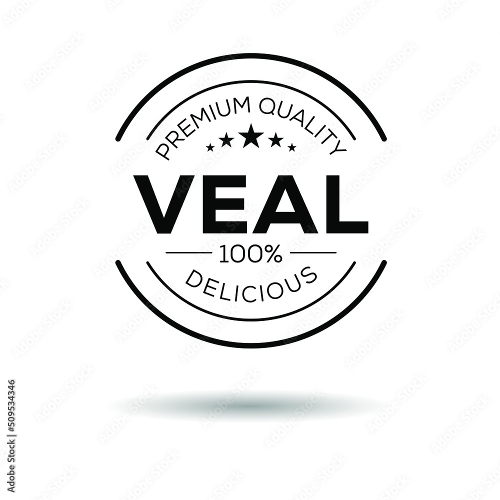 Creative (Veal) logo, Veal sticker, vector illustration.