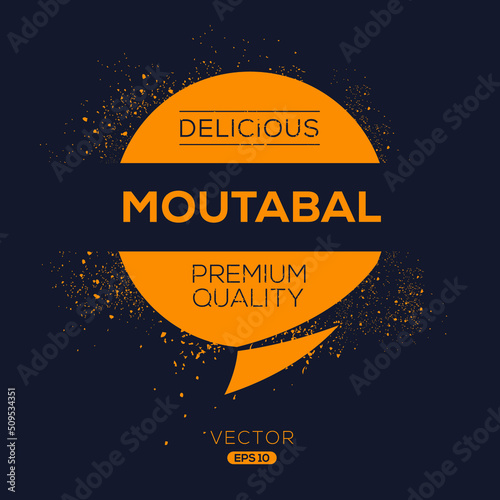 Creative (Moutabal) logo, Moutabal sticker, vector illustration.