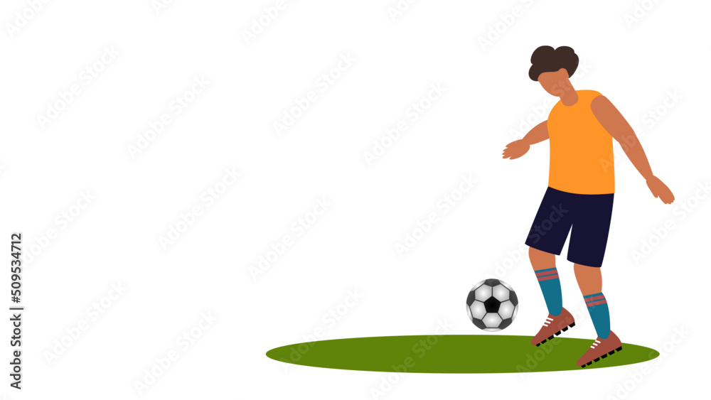 Obraz premium Male soccer player kicking ball