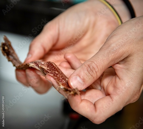 Artesanía limpiando anchoas  © Eduardo