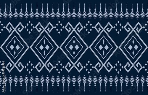 Fotografia Abstract ethnic geometric pattern design for background or wallpaper,Ikat geometric folklore ornament