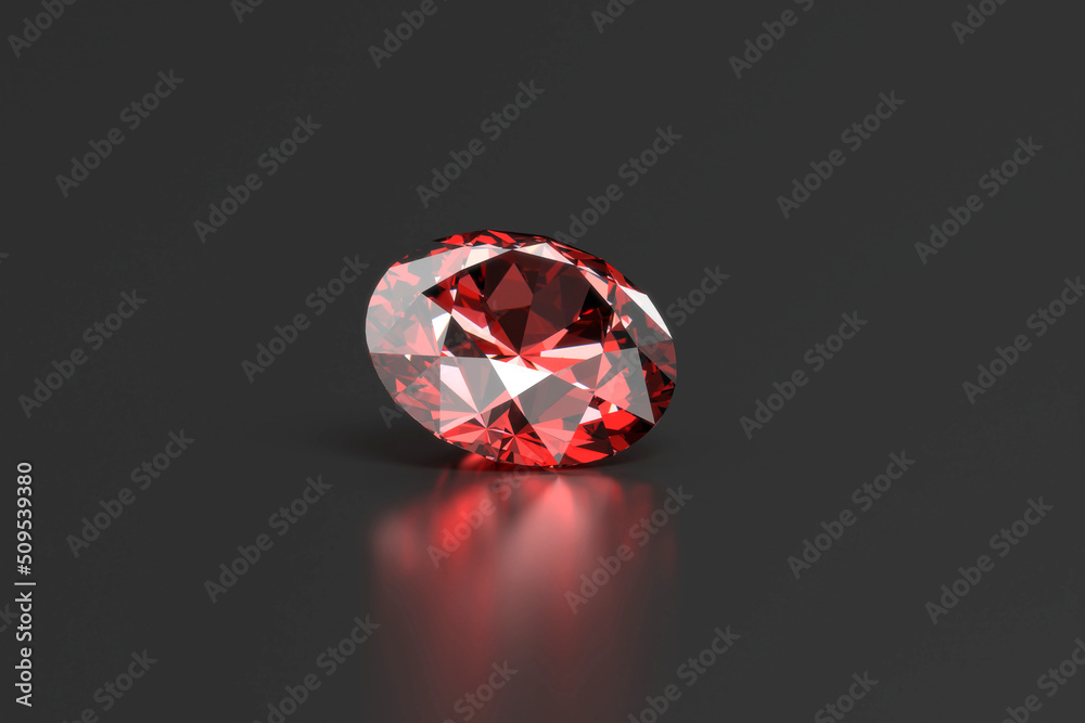 Ruby diamond placed on dark background, 3d rendering. Ruby diamond placed on dark background, 3d rendering.