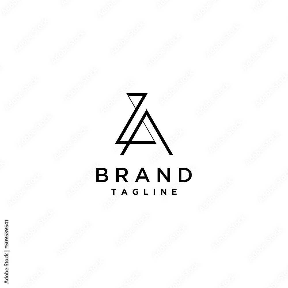 Triangular Geometric Lines Design That Connect To Form The Initials Of The Letter ZA. A minimalist logo design with the initials of the letters Z and A that are balanced. Triangular Geometric Lines Design That Connect To Form The Initials Of The Letter ZA. A minimalist logo design with the initials of the letters Z and A that are balanced.