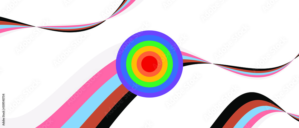 Obraz premium Progress pride flag illustration. Curved lines pride flag. Modern background Vector EPS 10