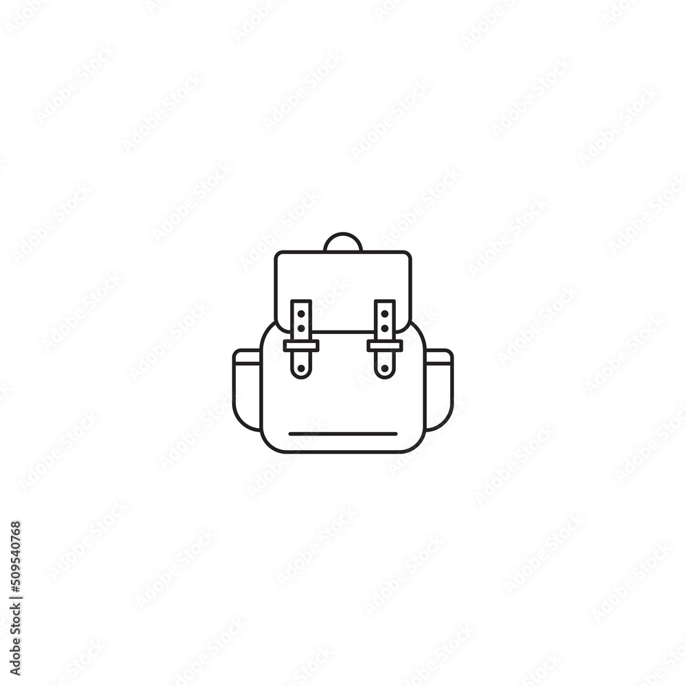 Backpack line icon. linear style sign for mobile concept and web design. Backpack outline vector icon. Symbol, logo illustration. Vector graphic Backpack line icon. linear style sign for mobile concept and web design. Backpack outline vector icon. Symbol, logo illustration. Vector graphic
