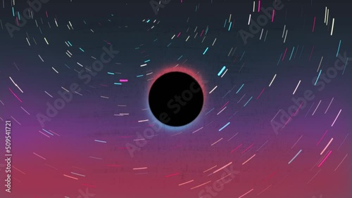 Annular Lunar Eclipse, astronomical phenomenon rendering illustration