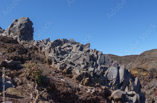 Vulkanismus auf La Palma, Basalt Mineralien beim Roque de los Muchachos