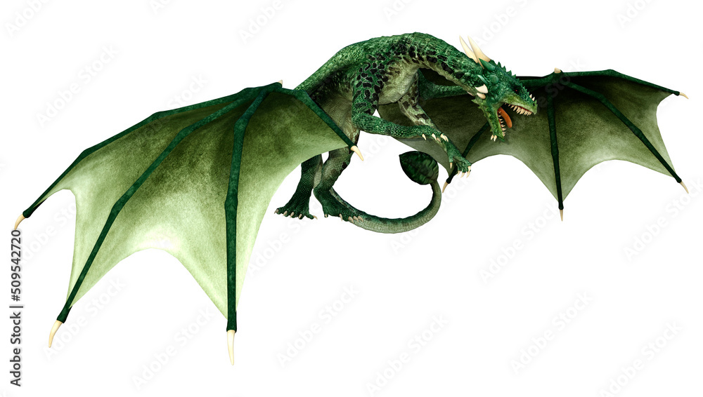 3D Rendering Fairy Tale Dragon on White 3D Rendering Fairy Tale Dragon on White