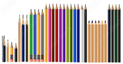 School Pencils Models / Ai Illustrator