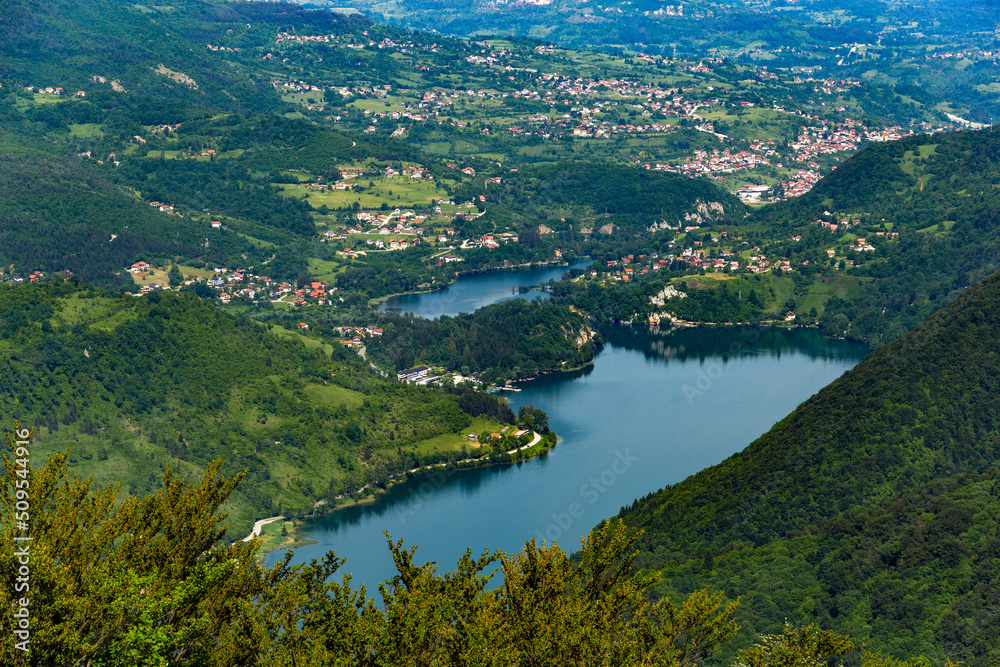 Lake Pliva in the central part of Bosnia and Herzegovina. Not far from the town of Jajce.