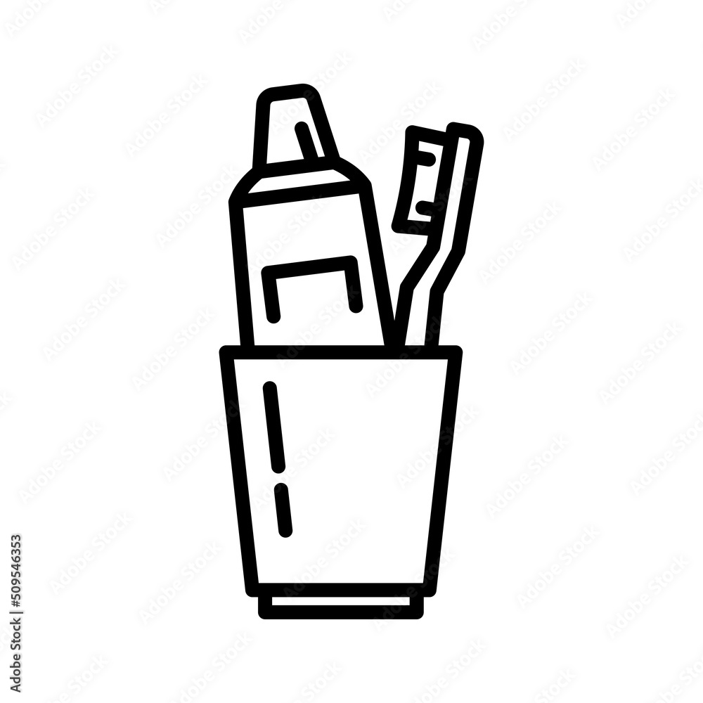 Toothpaste and toothbrush in glass. Clean your teeth with toothbrush and toothpaste. Oral hygiene. Toothpaste and toothbrush in glass. Clean your teeth with toothbrush and toothpaste. Oral hygiene.