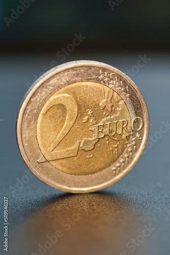 Ramponierte 2-Euro-Münze