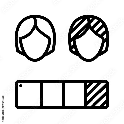 Black line icon for Hair color Icon