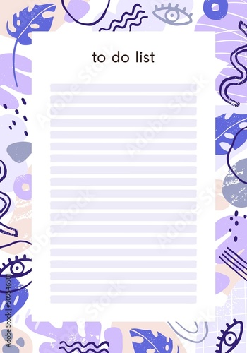 To Do List page template. Planners, organizers paper design with lines for pl...