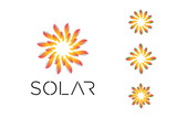 Solar logo design, branding for solar energy company.