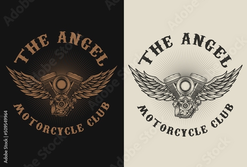 vintage motorcycle Club illustration logo