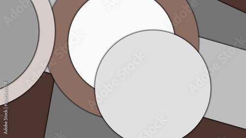 Wallpaper Mural Abstract geometric vector background in Material design style with a limited harmonized palette, with concentric circles and rotated rectangles with shadows, imitating cut paper. Torontodigital.ca