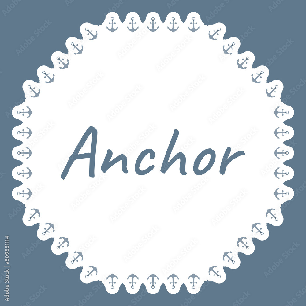 Border with Anchor for banner, poster, and greeting card