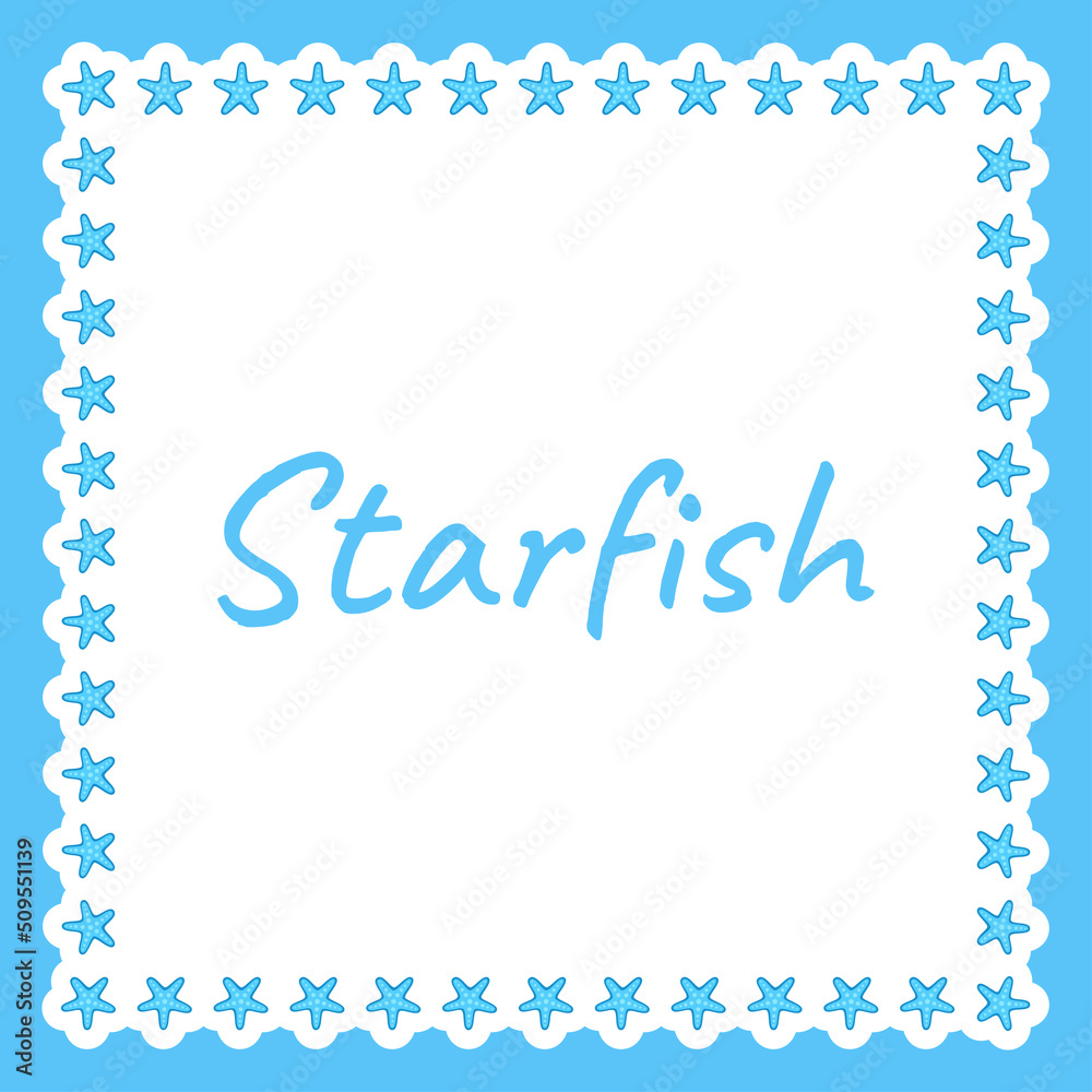 Border with Starfish for banner, poster, and greeting card