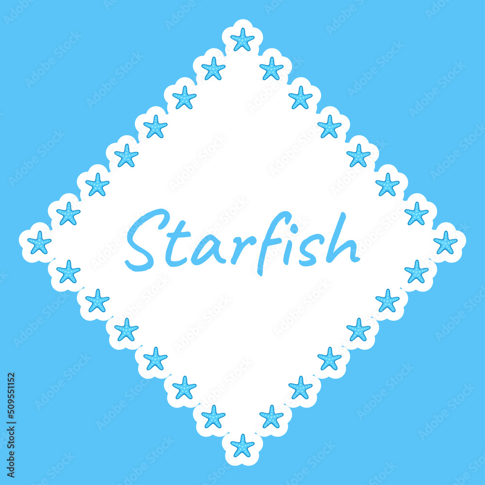 Border with Starfish for banner, poster, and greeting card