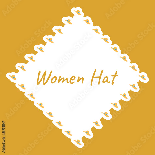 Border with Women Hat for banner, poster, and greeting card