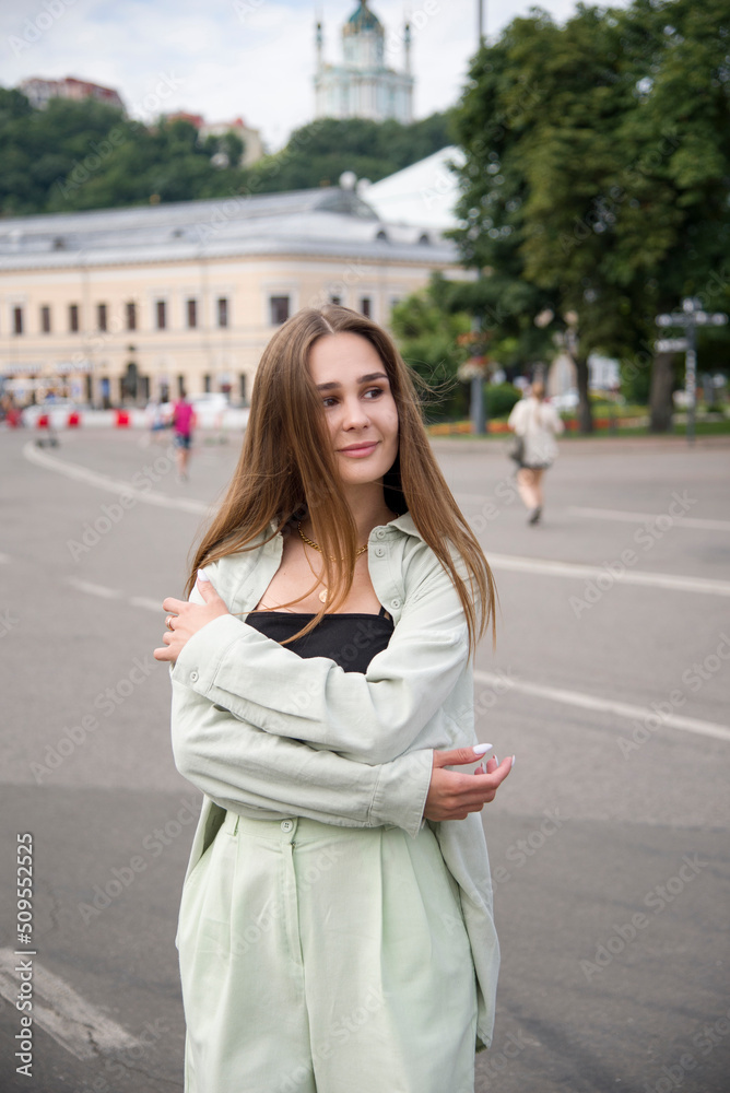 woman walking on the street