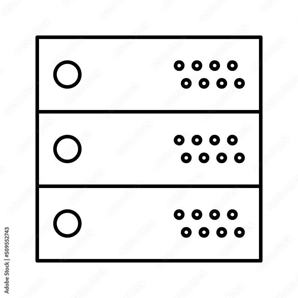 Black line icon for Database
