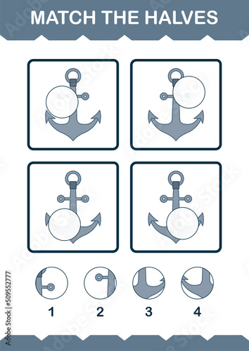 Match halves of Anchor. Worksheet for kids