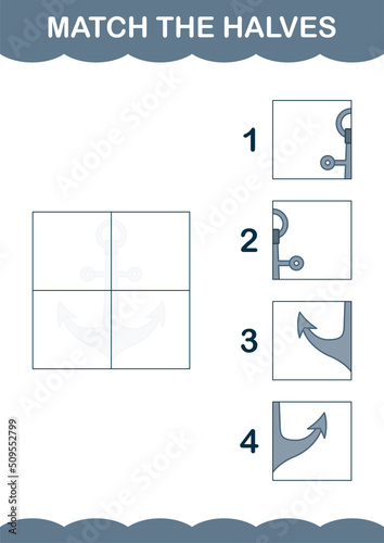 Match halves of Anchor. Worksheet for kids