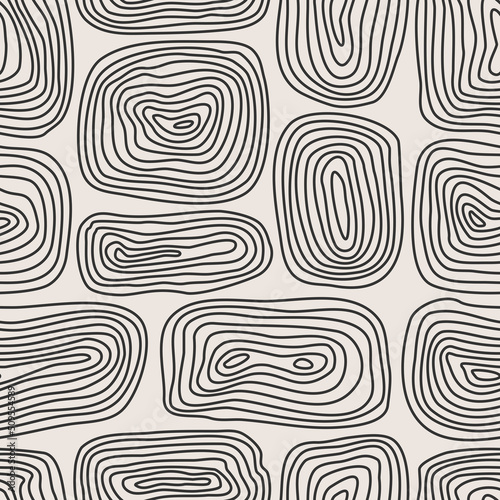 Trendy minimalist seamless pattern with abstract creative hand drawn composition