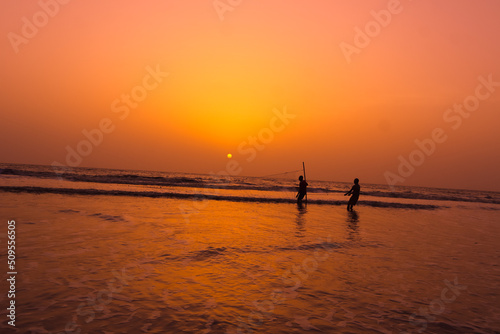 sunset on the beach