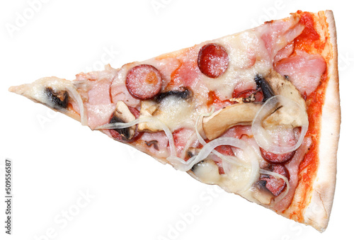 Fototapeta Naklejka Na Ścianę i Meble -  Slice of pizza on a transparent background